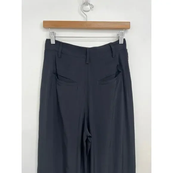NWT Figue Hadley Embellished Beaded Pleated Drapey Straight Leg Trousers Size 2 - Picture 7 of 15